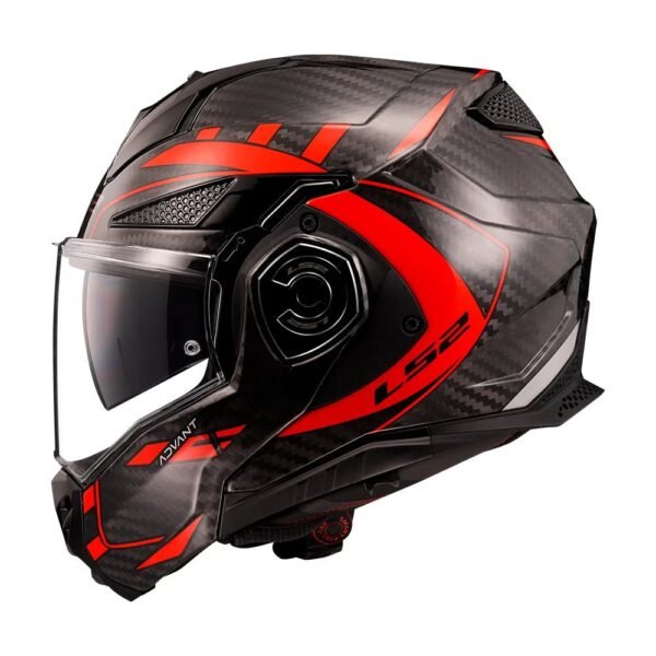 CAPACETE LS2 ADVANT X CARBON FUTURE VERMELHO - Imagem 2