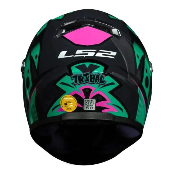 CAPACETE LS2 CLASSIC FF358 TRIBAL VERDE - Imagem 3