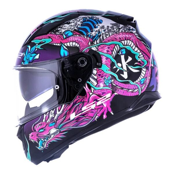 CAPACETE LS2 STREAM WARRIOR ROSA - Imagem 2